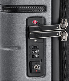 Security lock on a travel bag
