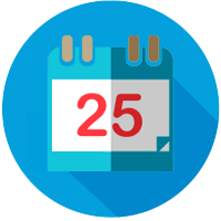 icon of calendar with candy cane