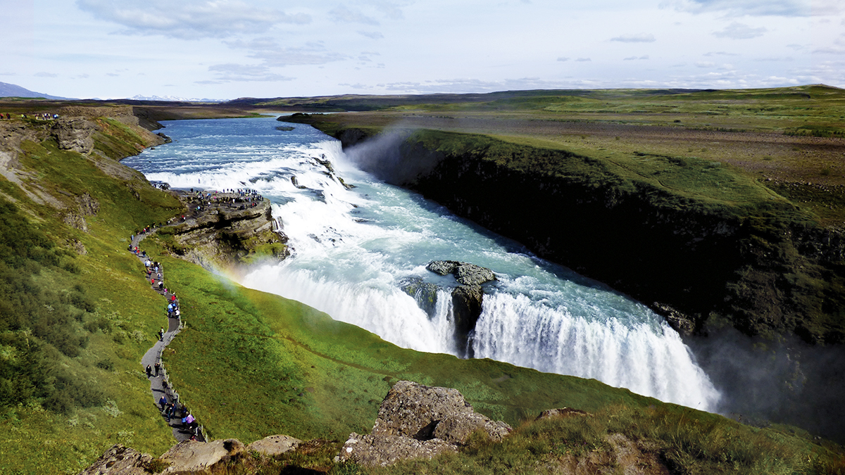 gullfoss waterfall in iceland